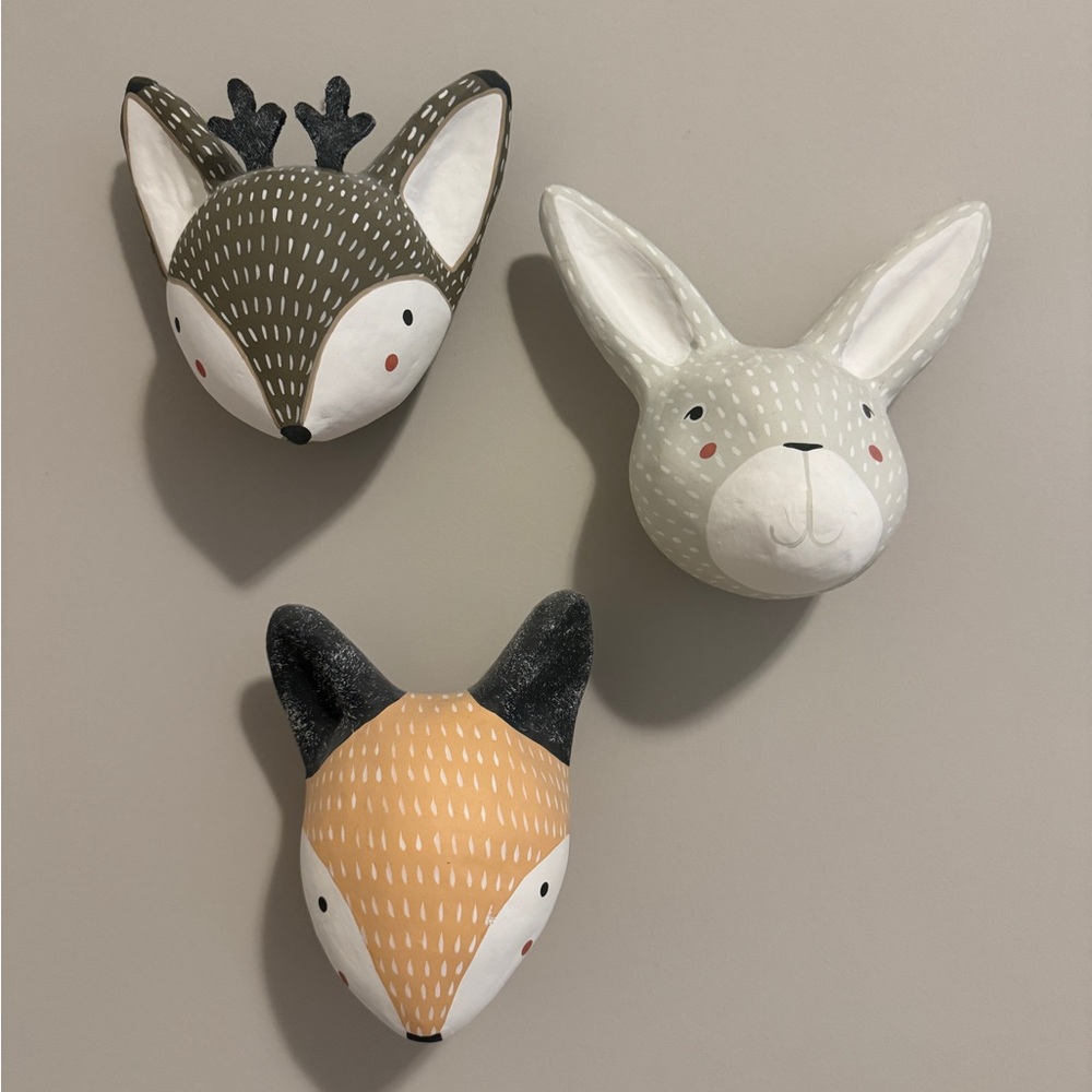 Crate & Barrel Paper Mache Woodland Wall Critters